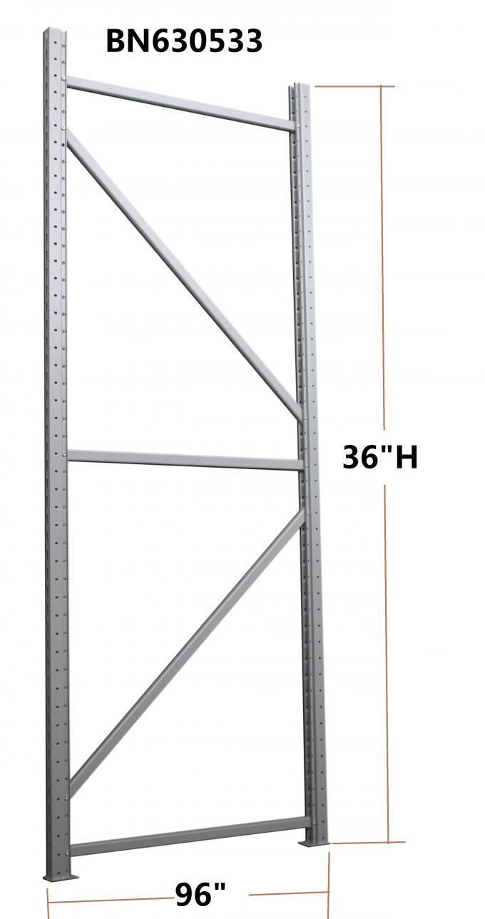 최고 넓은 강철 독립 구조로 서있는 선반설치 단위, 36 * 96 인치 깔판 선반 강직한 구조